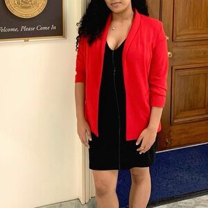 Boomboom Jeans Red 3/4 Sleeve Blazer